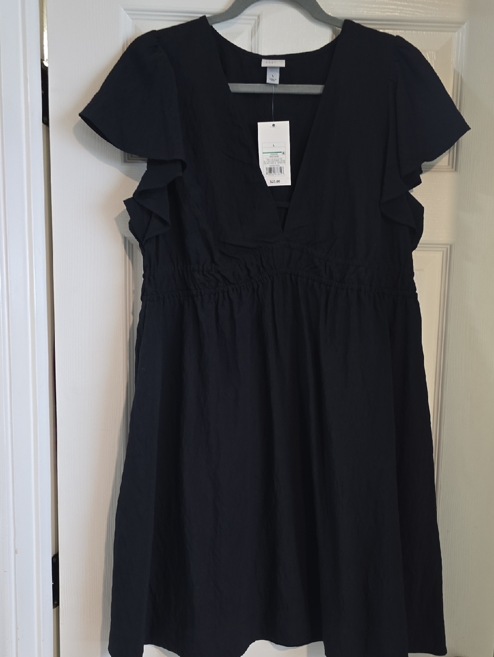 Target Black V-Neck Dress with Flutter Sleeves